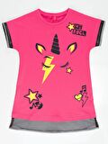 Unicorn Rock Fuşya Kız Elbise
