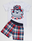 Monkey Ekose Erkek Şort Takım