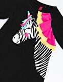 Unicorn Zebra Kız Elbise