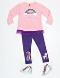 Colorfull Unicorn Kız Tunik Takım