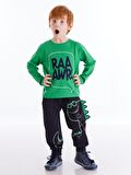 Tırtırlı Dino Erkek Çocuk Pantolon Takım