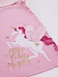 Kanatlı Unicorn Kız Ekose Pembe Elbise