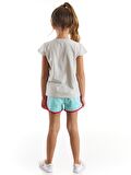 Çiçekli Unicorn Kız T-Shirt Şort Takım