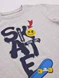 Mavi Kaykay Erkek Çocuk T-Shirt Kapri Takım