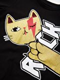 Rock Kedi Kız Çocuk T-shirt Takım