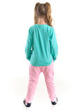 Real Unicorn Kız Çocuk Mavi T-shirt Pembe Pantolon Takım