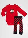 Uğur Böceği Kız Bebek Body Tayt-Pantolon Takım