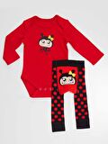 Uğur Böceği Kız Bebek Body Tayt-Pantolon Takım