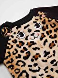 Peluş Leopar Kız Çocuk Eşofman Takım