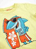 Surf Köpekbalığı Erkek Çocuk Sarı T-shirt Mavi Şort Yazlık Takım