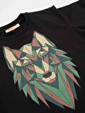 Geometrik Kurt Erkek Çocuk T-shirt Baggy Kapri Takım