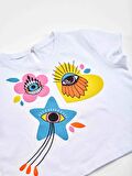 Gözler Kız Çocuk T-shirt Şort Takım