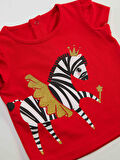 Balerin Zebra Kız Bebek T-Shirt Poplin Şort Takım