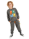 Rawr Tırtırlı Erkek Çocuk Antrasit Eşofman Takım