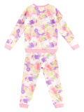 Unicorn Batik Desenli Pembe Yeşil Kız Çocuk Eşofman Takım