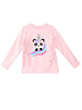 Panda Unicorn Kız Çocuk Pembe T-shirt Siyah Tayt Takım
