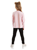 Panda Unicorn Kız Çocuk Pembe T-shirt Siyah Tayt Takım