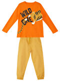 Wild One Erkek Çocuk Turuncu T-shirt Hardal Gabardin Pantolon Takım