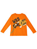 Wild One Erkek Çocuk Turuncu T-shirt Hardal Gabardin Pantolon Takım