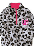 Leoparlı Gri Kız Çocuk Peluş Sweatshirt