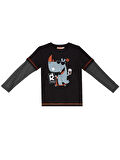 Rhino Erkek Çocuk Siyah T-shirt Eşofman Altı Takım