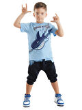 Shark'n Roll Erkek Çocuk T-shirt Kapri Şort Takım