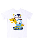 Dino Kazı Erkek Çocuk T-shirt Kamuflaj Şort Takım