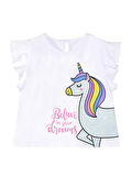 Sim Unicorn Kız Çocuk T-Shirt Poplin Şort Takım