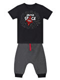 Uzay Roketi Erkek Çocuk T-shirt Kapri Şort Takım