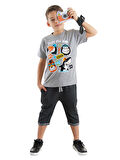 Cool Animals Erkek Çocuk T-shirt Kapri Şort Takım