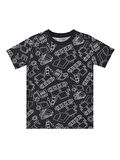 Araba Erkek Çocuk Siyah T-Shirt Kapri Şort Takım