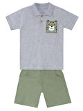 Kaplan Erkek Çocuk Polo Yaka T-shirt Şort Takım