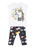 Uzayda Unicorn Kız Çocuk T-Shirt Tayt Takım