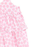 Pembe Puantiye Kız Çocuk Poplin Elbise
