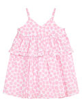 Pembe Puantiye Kız Çocuk Poplin Elbise