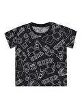 Araba Erkek Bebek Siyah T-Shirt Kapri Şort Takım