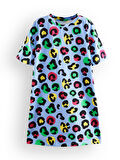 Leopar Kız Çocuk Oversize Elbise