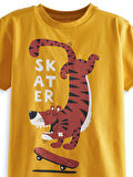 Skater Erkek Çocuk T-shirt Kapri Şort Takım