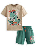 Summer Dino Erkek Çocuk T-shirt Şort Takım