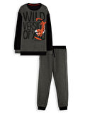 Wild Oversize Erkek Çocuk Gri Eşofman Takım