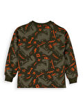Kaykay Dino Erkek Çocuk Kahverengi Sweatshirt