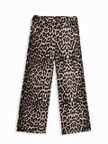 Leopar Desenli Kız Çocuk Gabardin Pantolon