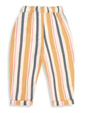 Çizgili Dokuma Unisex Kız Erkek Çocuk Dokuma Pantolon İlkbahar-Yaz 2-8 Yaş