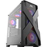 PowerBoost VK-E03C USB 3.0 ATX Mesh Ring Rainbow Fan Siyah Kasa (PSU Yok)