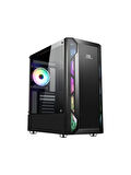 PowerBoost VK-G3701B 550w 80+ USB 3.0 ATX, ARGB Fan, Mesh+Stirp Siyah Kasa