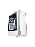 PowerBoost VK-G3701W USB 3.0 ATX, ARGB Fan, Mesh+Stirp Beyaz Kasa (PSU yok)