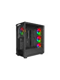PowerBoost VK-W001B USB 3.0 Mesh ARGB Ring Fanlı Gaming Kasa