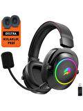 GameBooster WBH44  RGB Wireless 2.4G+BT Siyah Oyuncu Kulaklığı
