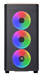PowerBoost PB-P2252BP USB 3.0, ATX Mesh, Ring ARGB Fan, Mor Kasa