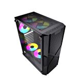 GAMEBOOSTER  gb-pw908b  usb 3.0, atx mesh, fixed rgb fan, siyah kasa